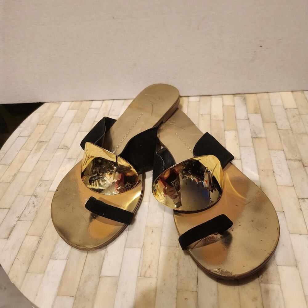 Giuseppe Zanotti gold & black sandals